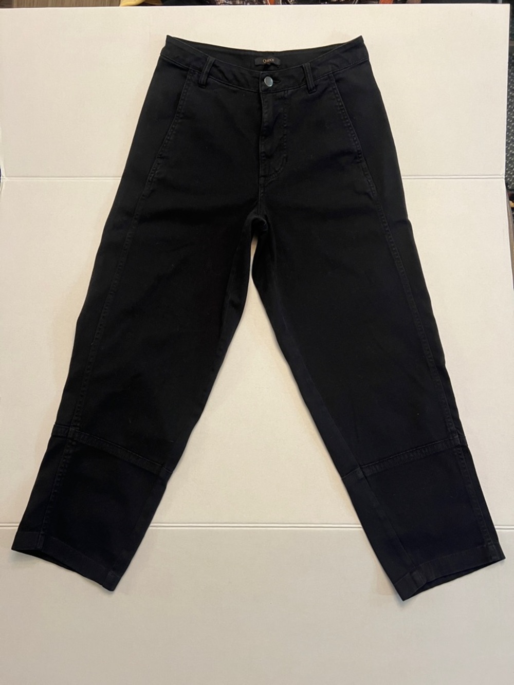 QUINCE ORGANIC COTTON TWILL BARREL PANTS BLACK SIZE 4 - Picture 3 of 16